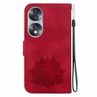 For Honor 70 Lotus Embossed Leather Phone Case(Red) - 3