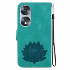 For Honor 70 Lotus Embossed Leather Phone Case(Green) - 3