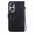 For Honor 70 Lotus Embossed Leather Phone Case(Black) - 3