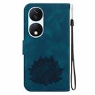 For Honor X7b / Play 50 Plus Lotus Embossed Leather Phone Case(Dark Blue) - 3