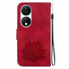 For Honor X7b / Play 50 Plus Lotus Embossed Leather Phone Case(Red) - 3