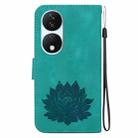 For Honor X7b / Play 50 Plus Lotus Embossed Leather Phone Case(Green) - 3