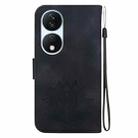 For Honor X7b / Play 50 Plus Lotus Embossed Leather Phone Case(Black) - 3