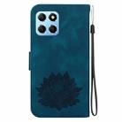 For Honor X8 5G Lotus Embossed Leather Phone Case(Dark Blue) - 3