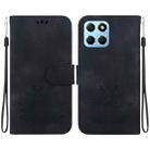 For Honor X8 5G Lotus Embossed Leather Phone Case(Black) - 1