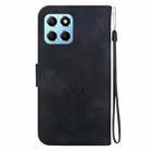 For Honor X8 5G Lotus Embossed Leather Phone Case(Black) - 3