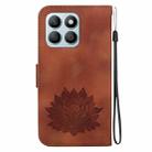 For Honor X8b Lotus Embossed Leather Phone Case(Brown) - 3