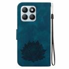 For Honor X8b Lotus Embossed Leather Phone Case(Dark Blue) - 3