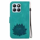 For Honor X8b Lotus Embossed Leather Phone Case(Green) - 3