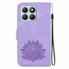 For Honor X8b Lotus Embossed Leather Phone Case(Purple) - 3