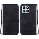 For Honor X8b Lotus Embossed Leather Phone Case(Black) - 1