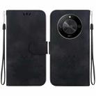 For Honor X9b / Magic6 Lite Lotus Embossed Leather Phone Case(Black) - 1