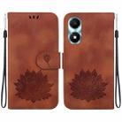 For Honor X5 Plus / Play 40C Lotus Embossed Leather Phone Case(Brown) - 1