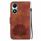 For Honor X5 Plus / Play 40C Lotus Embossed Leather Phone Case(Brown) - 3