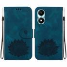 For Honor X5 Plus / Play 40C Lotus Embossed Leather Phone Case(Dark Blue) - 1