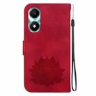 For Honor X5 Plus / Play 40C Lotus Embossed Leather Phone Case(Red) - 3