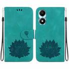 For Honor X5 Plus / Play 40C Lotus Embossed Leather Phone Case(Green) - 1