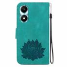 For Honor X5 Plus / Play 40C Lotus Embossed Leather Phone Case(Green) - 3