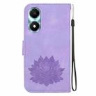 For Honor X5 Plus / Play 40C Lotus Embossed Leather Phone Case(Purple) - 3