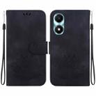 For Honor X5 Plus / Play 40C Lotus Embossed Leather Phone Case(Black) - 1