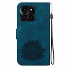 For Honor X6a Lotus Embossed Leather Phone Case(Dark Blue) - 3