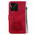 For Honor X6a Lotus Embossed Leather Phone Case(Red) - 3