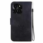 For Honor X6a Lotus Embossed Leather Phone Case(Black) - 3