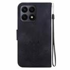 For Honor X8a Lotus Embossed Leather Phone Case(Black) - 3