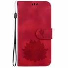 For Honor X7a Lotus Embossed Leather Phone Case(Red) - 2
