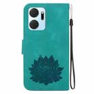 For Honor X7a Lotus Embossed Leather Phone Case(Green) - 3