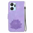 For Honor X7a Lotus Embossed Leather Phone Case(Purple) - 3