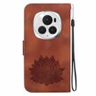 For Honor Magic6 Pro Lotus Embossed Leather Phone Case(Brown) - 3