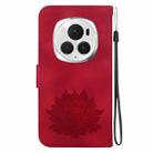 For Honor Magic6 Pro Lotus Embossed Leather Phone Case(Red) - 3