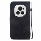 For Honor Magic6 Pro Lotus Embossed Leather Phone Case(Black) - 3