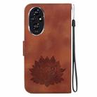 For Honor 200 Lotus Embossed Leather Phone Case(Brown) - 3