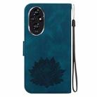 For Honor 200 Lotus Embossed Leather Phone Case(Dark Blue) - 3