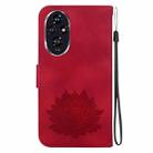 For Honor 200 Lotus Embossed Leather Phone Case(Red) - 3