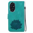 For Honor 200 Lotus Embossed Leather Phone Case(Green) - 3