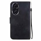 For Honor 200 Lotus Embossed Leather Phone Case(Black) - 3