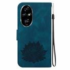 For Honor 200 Pro Lotus Embossed Leather Phone Case(Dark Blue) - 3