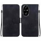 For Honor 200 Pro Lotus Embossed Leather Phone Case(Black) - 1