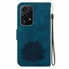 For Honor 200 Lite Global Lotus Embossed Leather Phone Case(Dark Blue) - 3