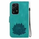 For Honor 200 Lite Global Lotus Embossed Leather Phone Case(Green) - 3