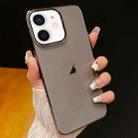 For iPhone 12 Crystal Clear Glitter PC Phone Case(Transparent Black) - 1