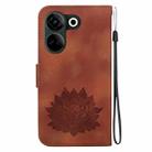 For Tecno Camon 20 / Camon 20 Pro 4G Lotus Embossed Leather Phone Case(Brown) - 3