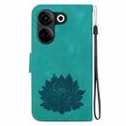 For Tecno Camon 20 / Camon 20 Pro 4G Lotus Embossed Leather Phone Case(Green) - 3