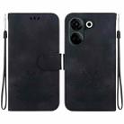 For Tecno Camon 20 / Camon 20 Pro 4G Lotus Embossed Leather Phone Case(Black) - 1