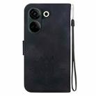 For Tecno Camon 20 / Camon 20 Pro 4G Lotus Embossed Leather Phone Case(Black) - 3