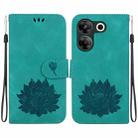 For Tecno Camon 20 Pro 5G Lotus Embossed Leather Phone Case(Green) - 1