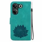 For Tecno Camon 20 Pro 5G Lotus Embossed Leather Phone Case(Green) - 3